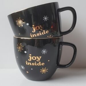 Davids Tea Joy Inside Pair of Large Latté Mugs 18 Fl Oz Each